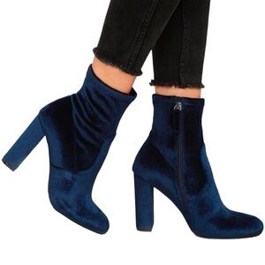 Steve Madden Blue Velvet Boots